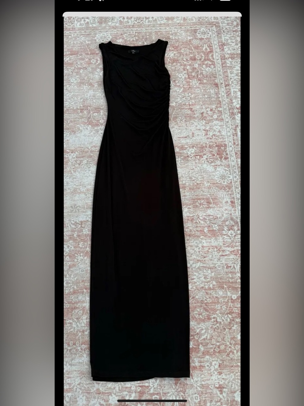 Lulu's Black Ruched Maxi Dress